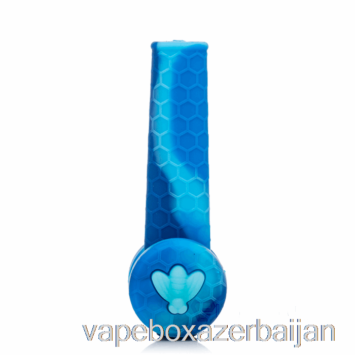 E-Juice Vape Stratus Trio Silicone Pipe Marble Blue (Baby Blue / Blue)